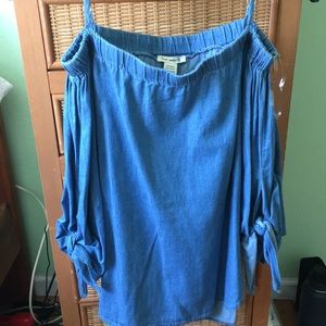 off the shoulders jean top